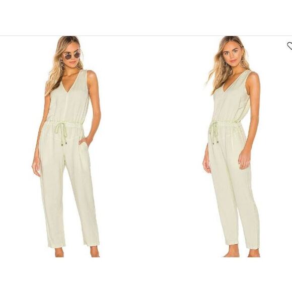 YFB Linen Jumpsuit, White, NWT, V Neck, Medium, Lightweight, Summer - Picture 1 of 13